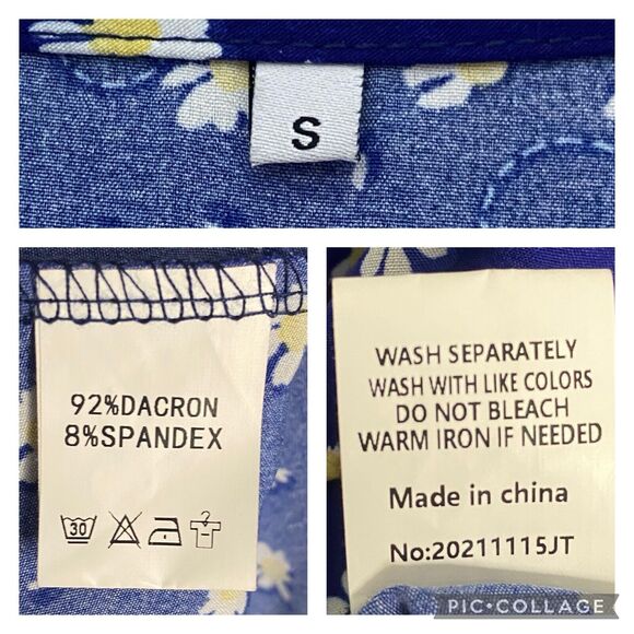 Daisy Bubble Wrap Dress Womens S Blue Long Sleeve Cottagecore Coquette Party Fun - Picture 6 of 9